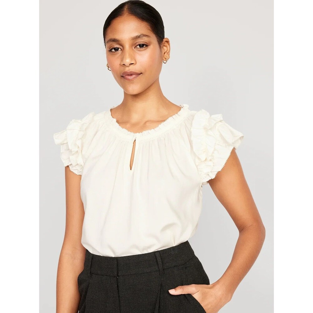 Old Navy Size 2X Ruffle Trim Smocked Top B33